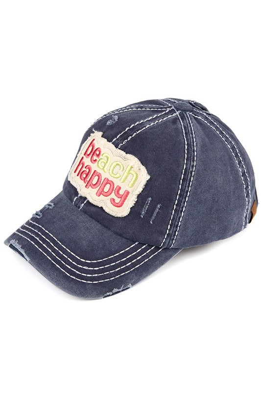 CC BEACH HAPPY PONYTAIL CAP DENIM BLUE Final Sale