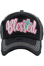 Load image into Gallery viewer, BLESSED VINTAGE BALL CAP BLACK
