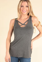 Load image into Gallery viewer, &quot;Bailey&quot; Criss Cross Tank Charcoal