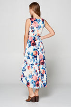 Load image into Gallery viewer, Floral Hi/Lo Dress W/Front Tie Ivory #10068 FINAL SALE