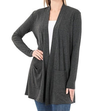 Load image into Gallery viewer, &quot;Bay&quot; Front Pocket Cardigan Charcoal Grey