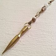 "Aertha Grey Agate" Brass Spike Pendulum Necklace Final Sale