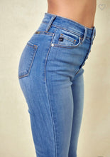 Load image into Gallery viewer, &quot;Kacie&quot; KanCan High Rise Medium Wash Button Fly Skinny W/Raw Hem