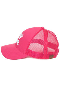 CC D.O.G  M.O.M Ponytail Hat Pink