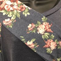 Load image into Gallery viewer, Long Sleeve Top Floral Arm Blue #10049 Plus Final Sale