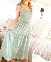 Load image into Gallery viewer, &quot;Lacie&quot; Tiered Maxi Smocked Detail Sage Final Sale