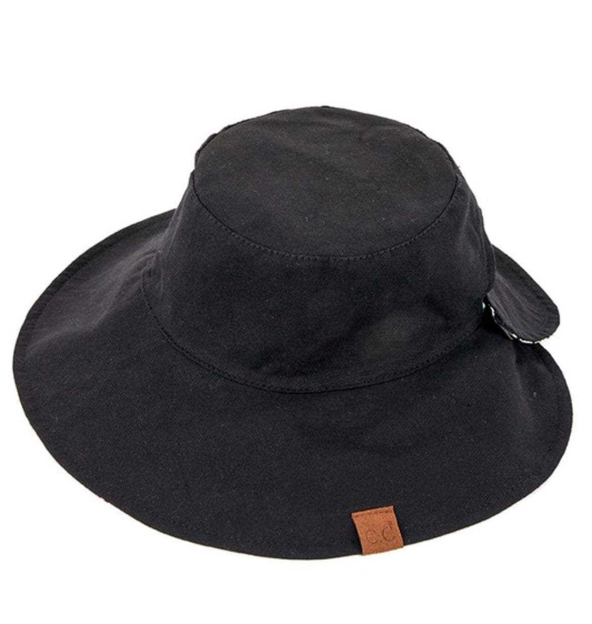 CC Solid Color Reversible Ponytail Bucket Hat Black/Cream As Shown – Border  Creek Boutique