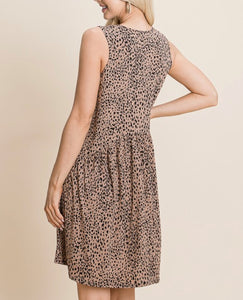 "Luna" Sleeveless Animal Print Dress