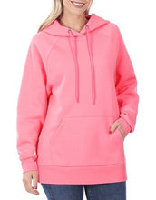Load image into Gallery viewer, &quot;Joey&quot; Hooded Sweatshirt W/Cell Pocket Bright Coral Pink