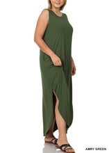 Load image into Gallery viewer, &quot;Celeste&quot; Sleeveless Maxi Army Green Plus Size