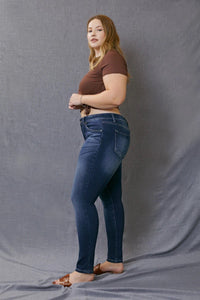 "Liz"" KanCan High Rise Dark Wash Skinny Jeans Curvy Sizes
