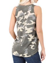 Load image into Gallery viewer, Plus Size Off Road Camo Tank Grey Tones Final Sale