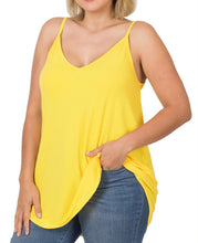 Load image into Gallery viewer, Reversible Tank Top V Neck &amp; Round Neck Yellow Plus Sizes