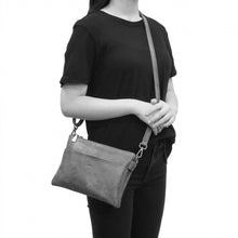 Load image into Gallery viewer, &quot;Solar&quot; Vegan Leather Crossbody Bag Stone Grey