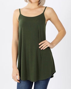 Reversible Tank Top V Neck & Round Neck Army Green