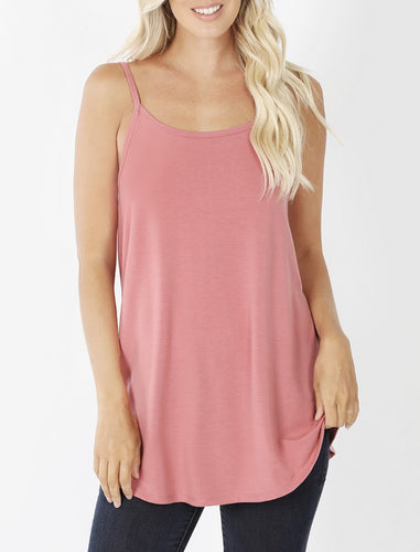 Reversible Tank Top V Neck & Round Neck Dusty Rose