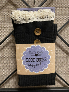 Britt's Knits Lace Detail Boot Socks As Shown Final Sale
