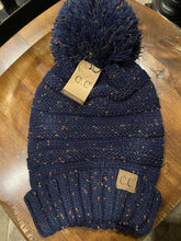 Load image into Gallery viewer, CC Oversize Beanie W/ Pom Navy Confetti  #40-28