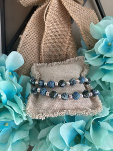 Viva Beads Clay Bead Necklace Blue Tones